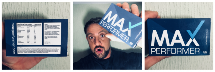 me and my box of Max Performer Pills