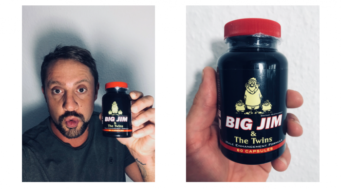 featured image of me holding my order of big Jim and the twins pills